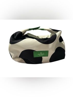 kate spade Black and White Polka Dot Shoulder Bag with Green Accent